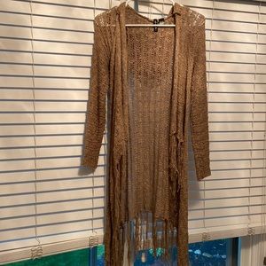 Full Tilt sweater with fringe and hood